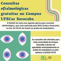 Consultas oftalmológicas gratuitas no campus Sorocaba